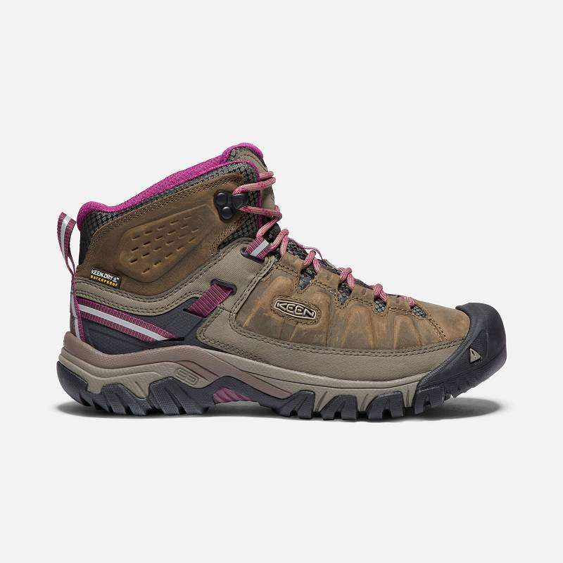 Keen Targhee III Mid Waterproof Wanderstiefel Damen DE-48301 Weiss/Boysenberry - Keen Damenschuhe Br